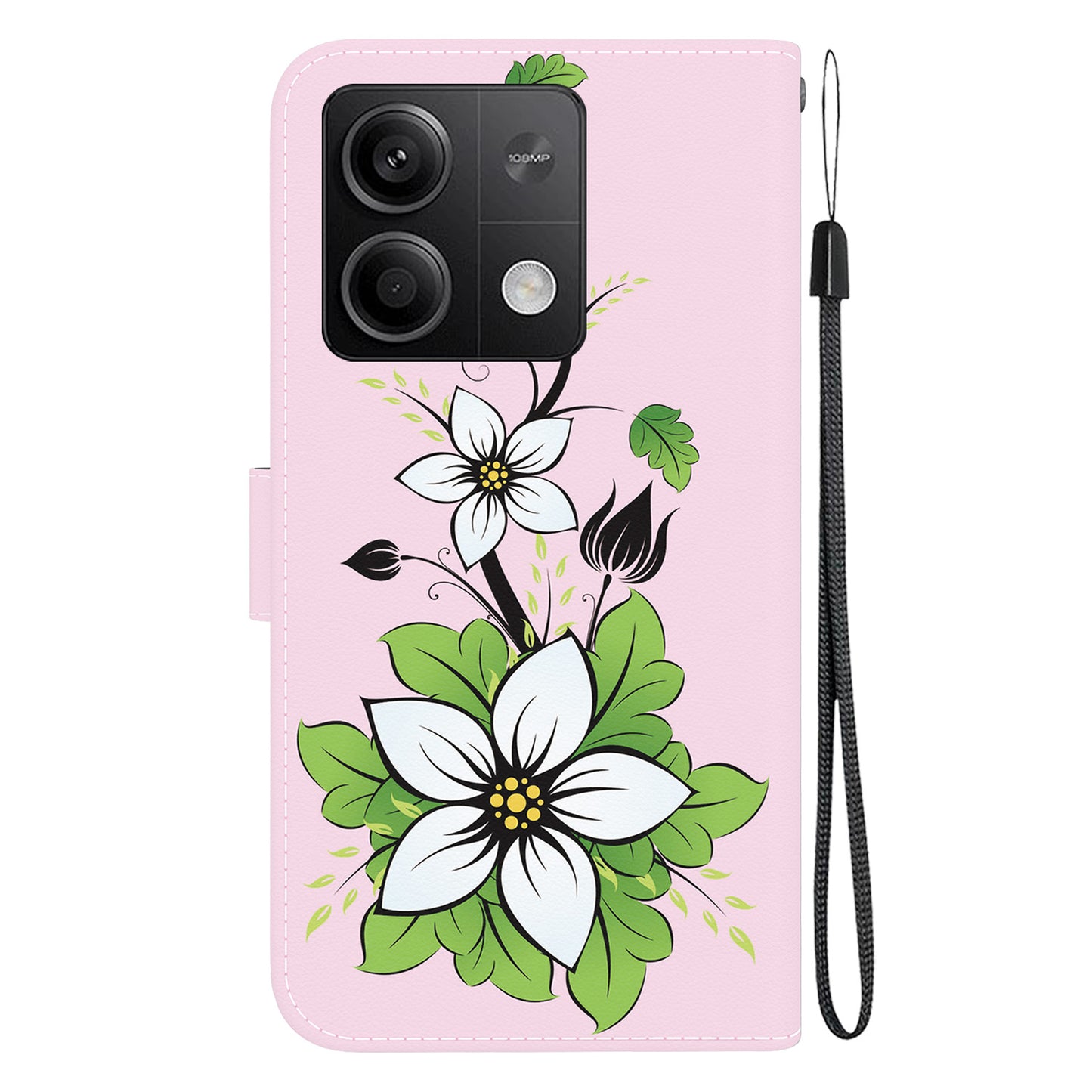 For Xiaomi Redmi Note 13 5G (China) / Note 13 5G Leather Case Pattern Printing Wallet Cover - Lily
