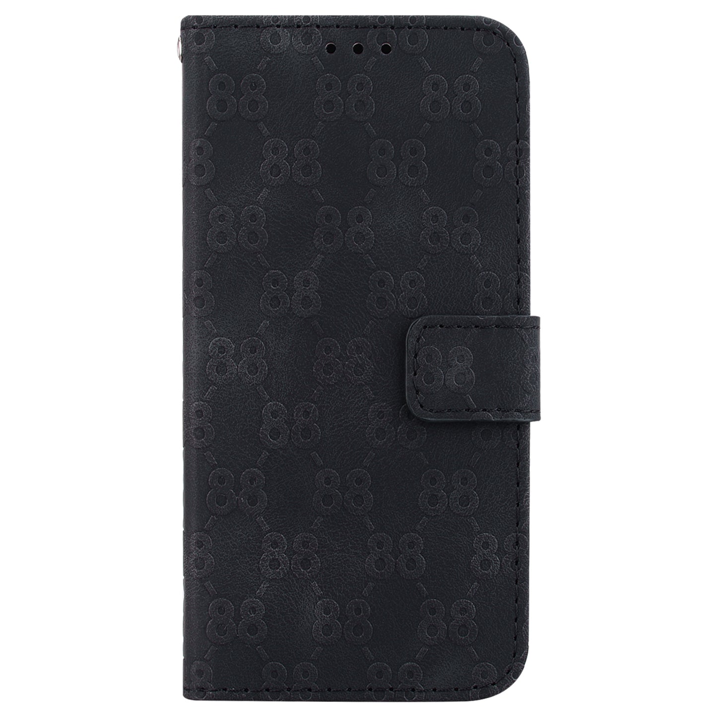 For Xiaomi Redmi Note 13 5G / Note 13 5G (China) Leather Case Double 8-Shape Phone Cover - Black