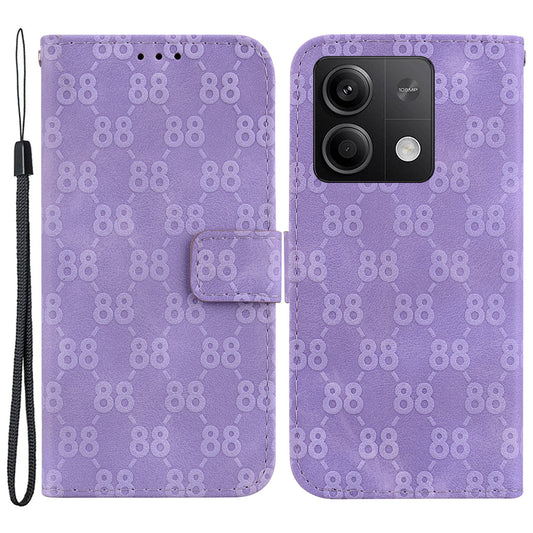 For Xiaomi Redmi Note 13 5G / Note 13 5G (China) Leather Case Double 8-Shape Phone Cover - Purple