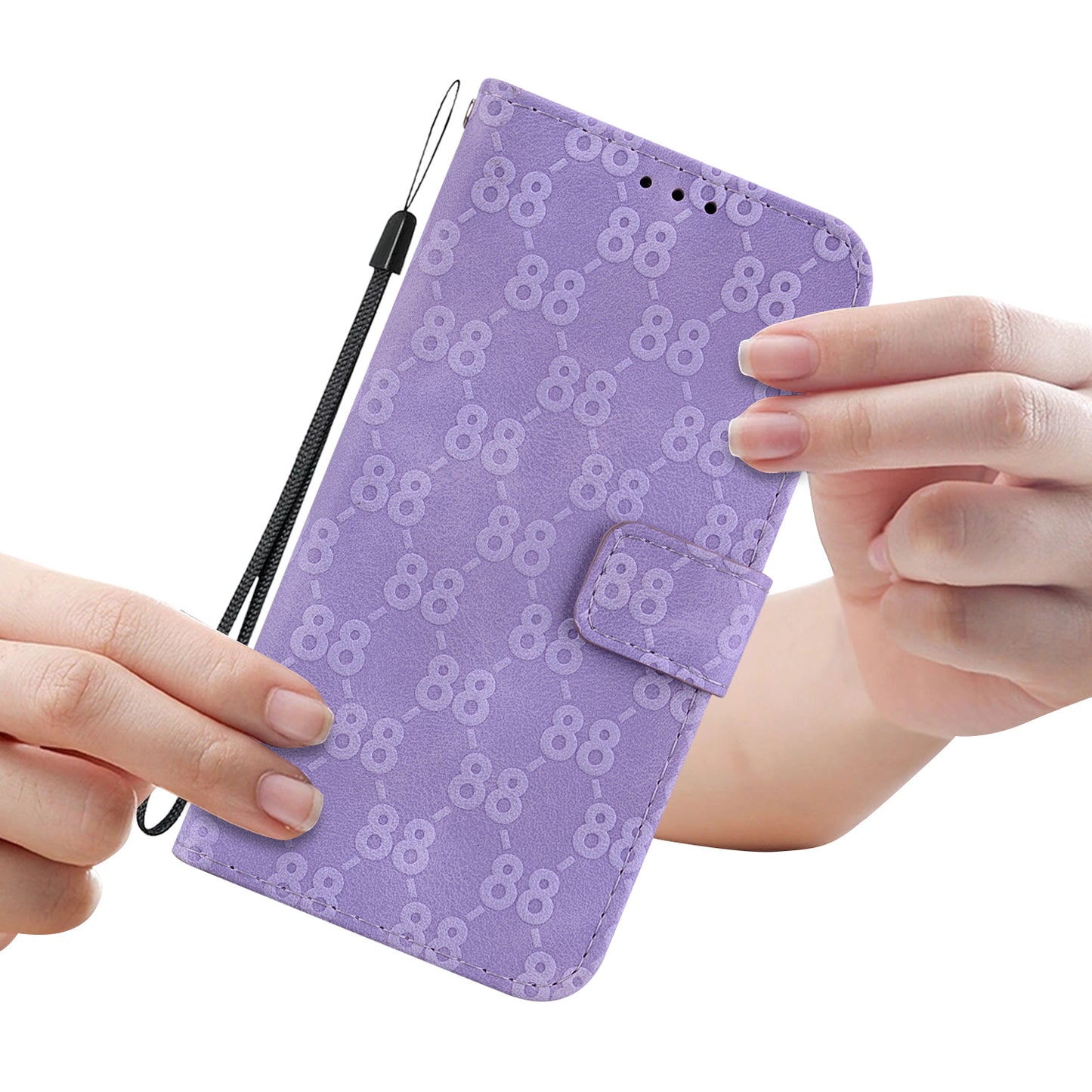 For Xiaomi Redmi Note 13 5G / Note 13 5G (China) Leather Case Double 8-Shape Phone Cover - Purple
