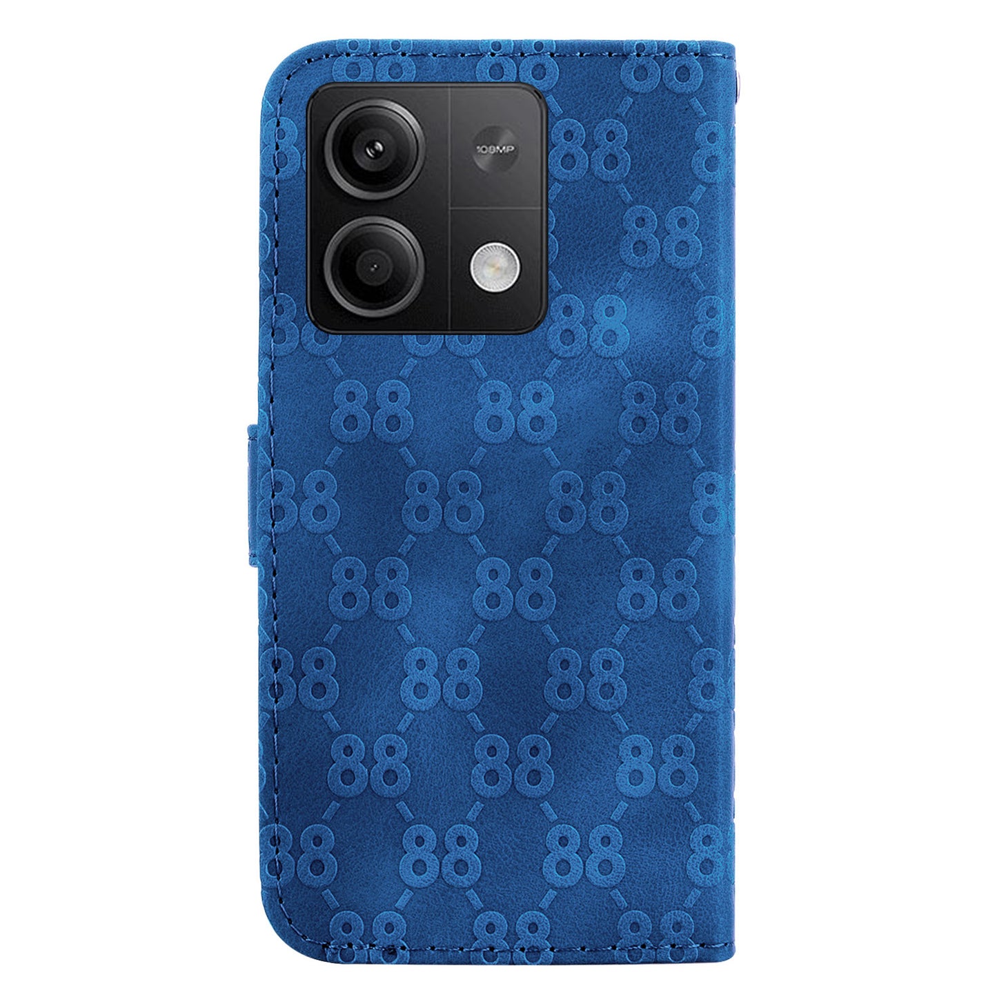 For Xiaomi Redmi Note 13 5G / Note 13 5G (China) Leather Case Double 8-Shape Phone Cover - Dark Blue