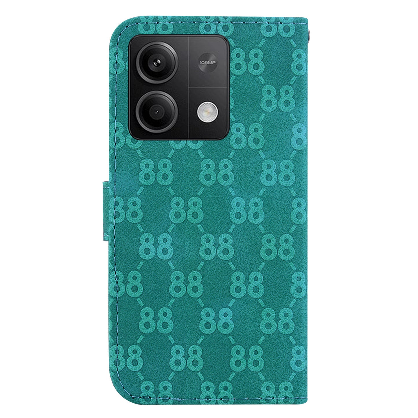 For Xiaomi Redmi Note 13 5G / Note 13 5G (China) Leather Case Double 8-Shape Phone Cover - Green