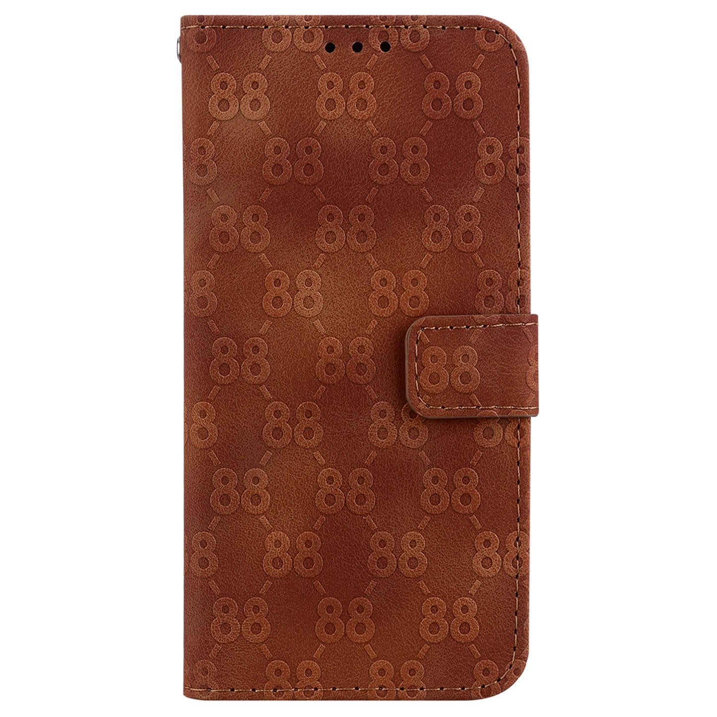 For Xiaomi Redmi Note 13 5G / Note 13 5G (China) Leather Case Double 8-Shape Phone Cover - Brown