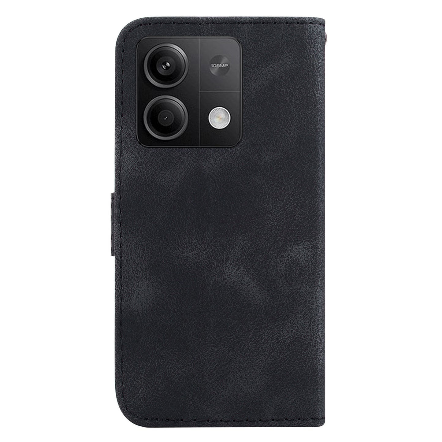 For Xiaomi Redmi Note 13 5G / Note 13 5G (China) Case Stand Wallet Leather Cover 7-Shape Pattern - Black