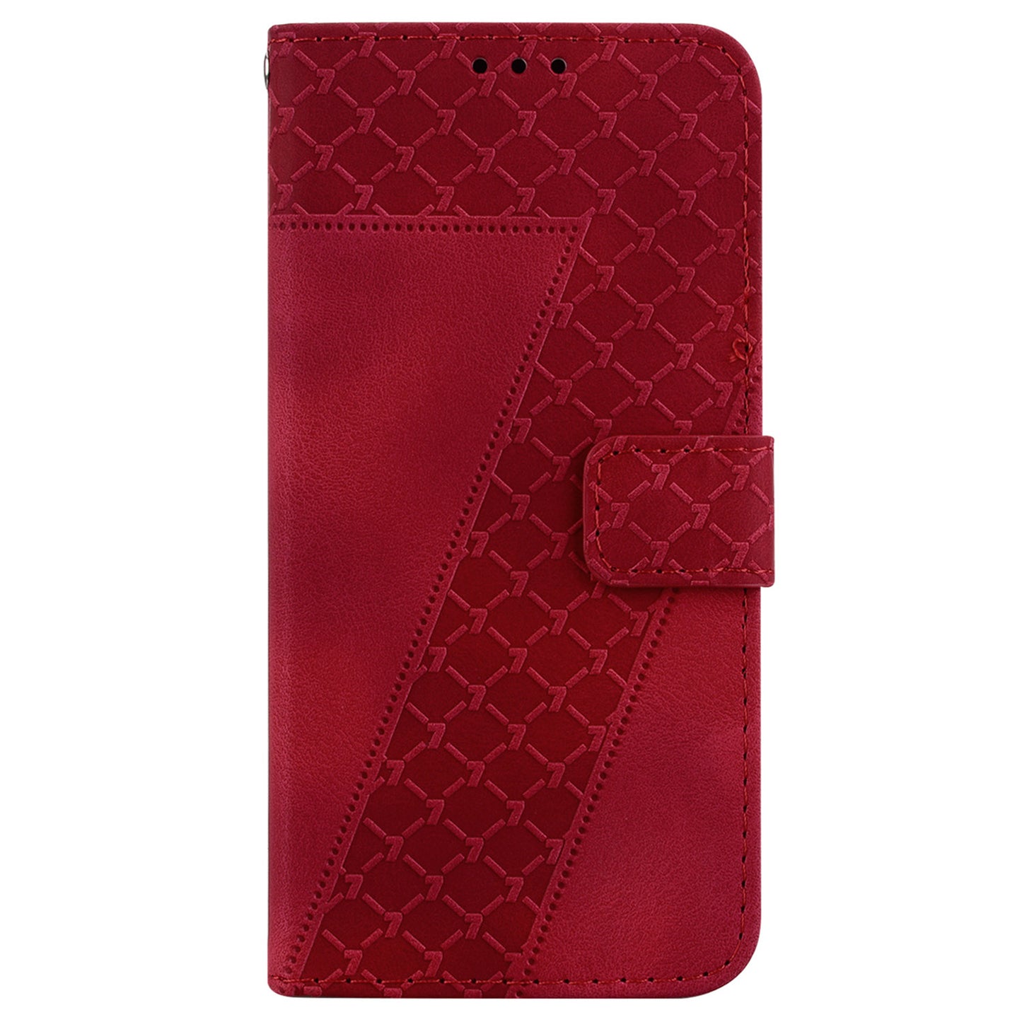For Xiaomi Redmi Note 13 5G / Note 13 5G (China) Case Stand Wallet Leather Cover 7-Shape Pattern - Red
