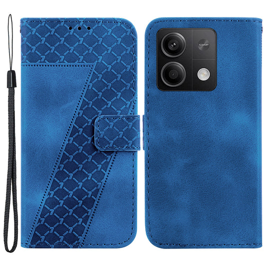For Xiaomi Redmi Note 13 5G / Note 13 5G (China) Case Stand Wallet Leather Cover 7-Shape Pattern - Dark Blue