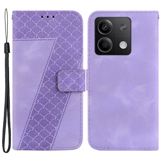 For Xiaomi Redmi Note 13 5G / Note 13 5G (China) Case Stand Wallet Leather Cover 7-Shape Pattern - Purple