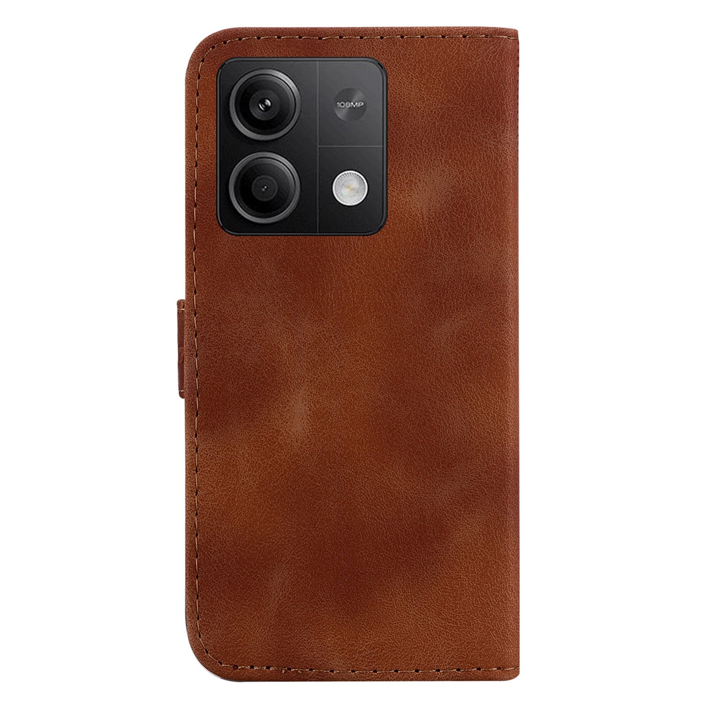 For Xiaomi Redmi Note 13 5G / Note 13 5G (China) Case Stand Wallet Leather Cover 7-Shape Pattern - Brown