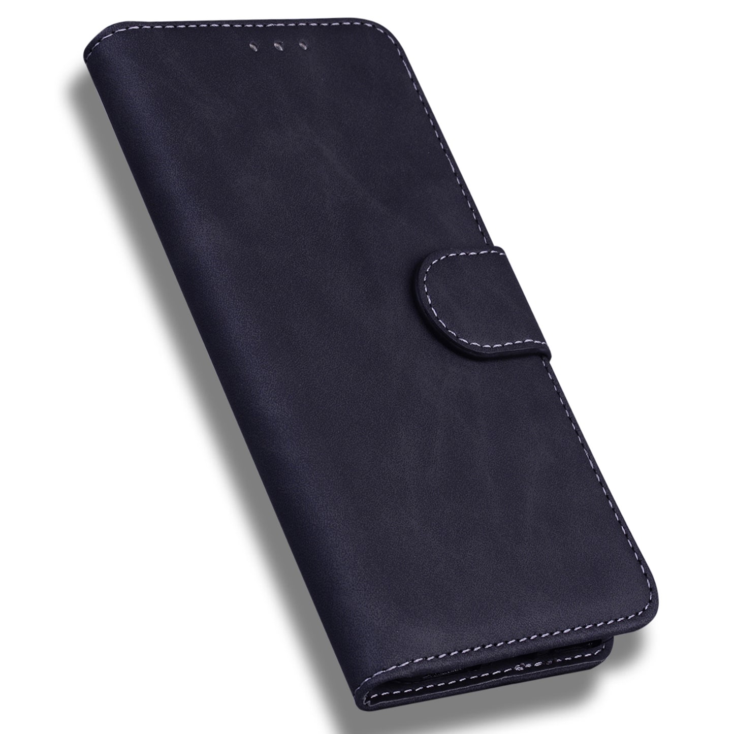 For Xiaomi Redmi Note 13 5G / Note 13 5G (China) Leather Case Solid Color Wallet Flip Cover - Black