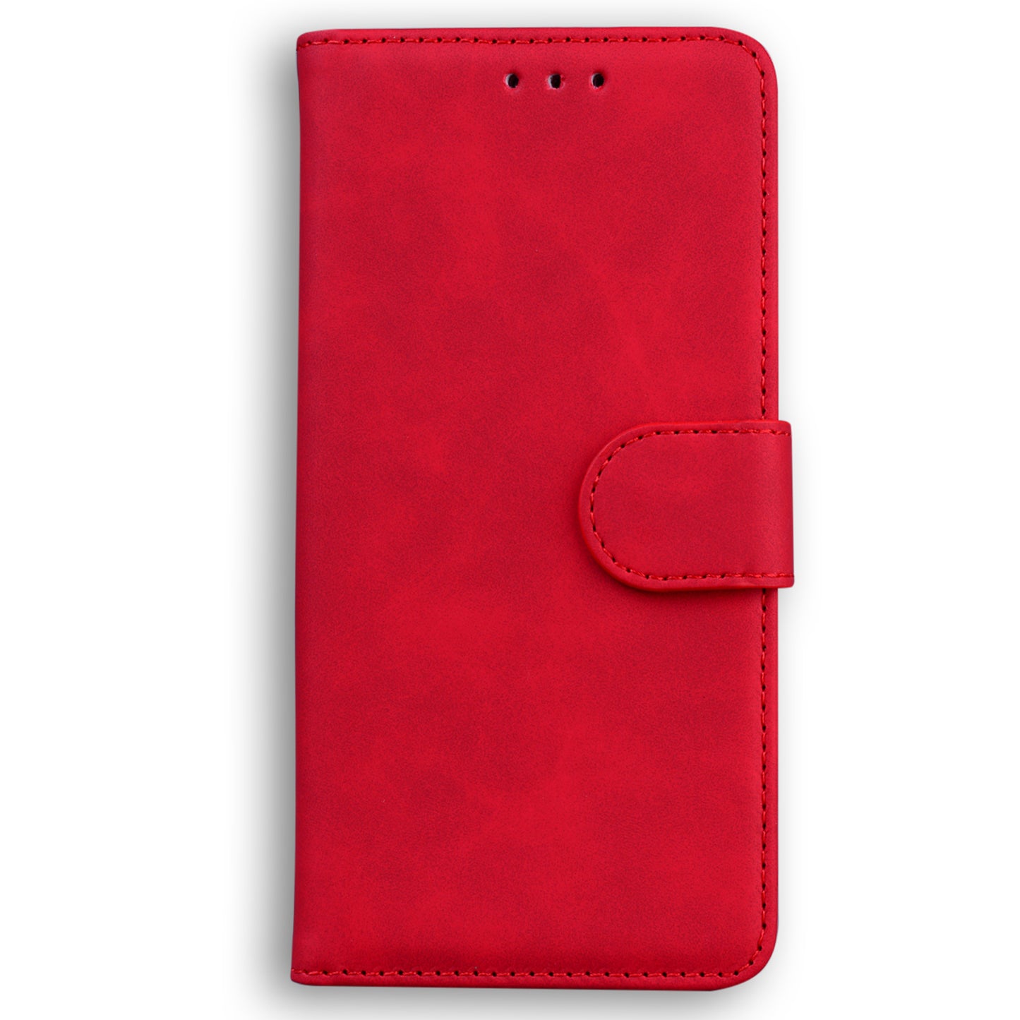 For Xiaomi Redmi Note 13 5G / Note 13 5G (China) Leather Case Solid Color Wallet Flip Cover - Red