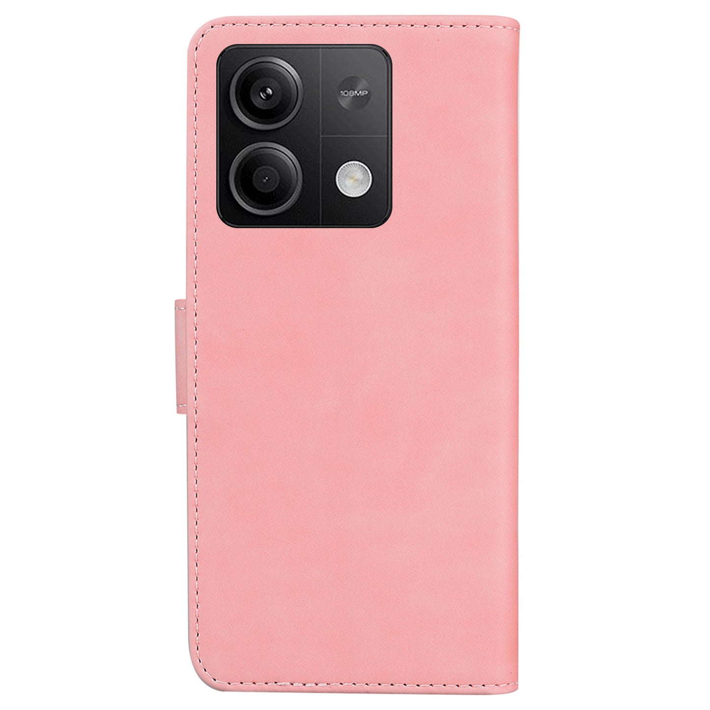 For Xiaomi Redmi Note 13 5G / Note 13 5G (China) Leather Case Solid Color Wallet Flip Cover - Pink