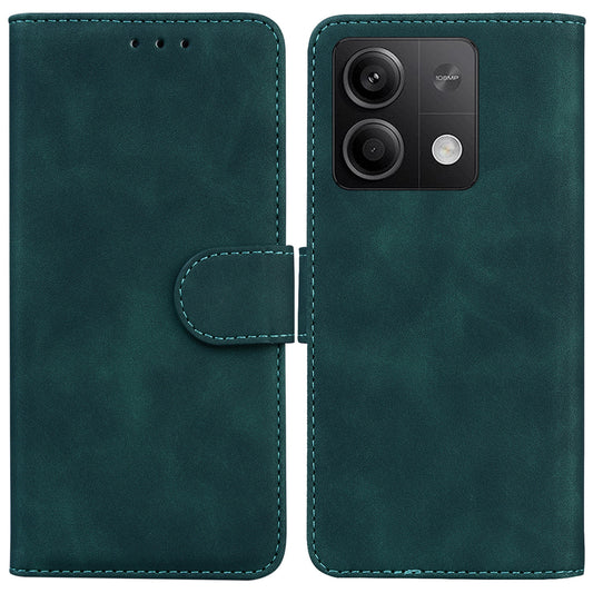 For Xiaomi Redmi Note 13 5G / Note 13 5G (China) Leather Case Solid Color Wallet Flip Cover - Green