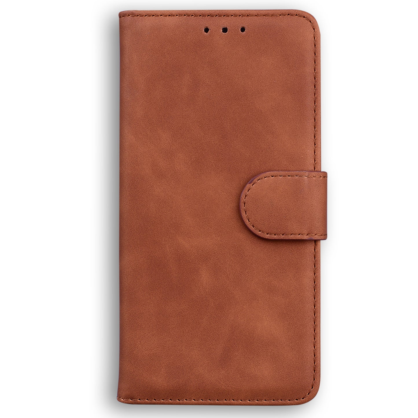 For Xiaomi Redmi Note 13 5G / Note 13 5G (China) Leather Case Solid Color Wallet Flip Cover - Brown