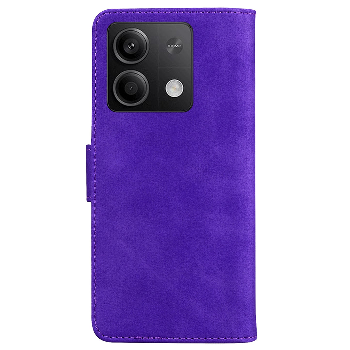 For Xiaomi Redmi Note 13 5G / Note 13 5G (China) Leather Case Solid Color Wallet Flip Cover - Purple