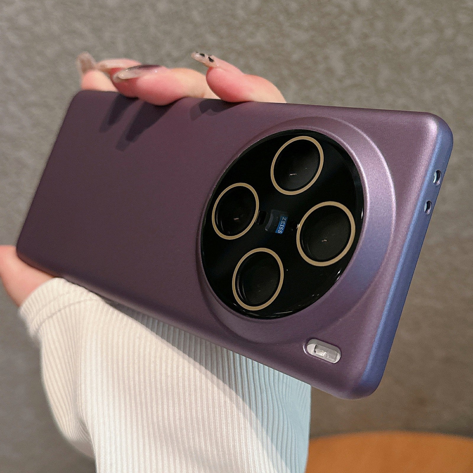 VOERO For vivo X100 Pro 5G Case Anti-Scratch Rubberized PC Cell Phone Cover - Purple