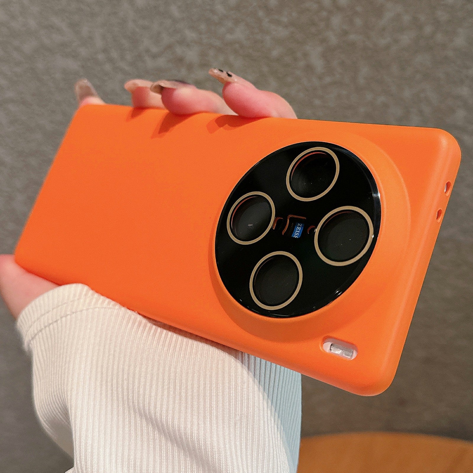 VOERO For vivo X100 Pro 5G Case Anti-Scratch Rubberized PC Cell Phone Cover - Orange