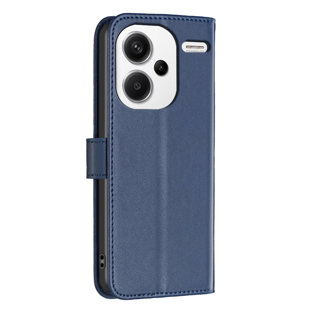 BINFEN COLOR BF17 For Xiaomi Redmi Note 13 Pro+ 5G Case PU Leather Wallet Cover - Blue