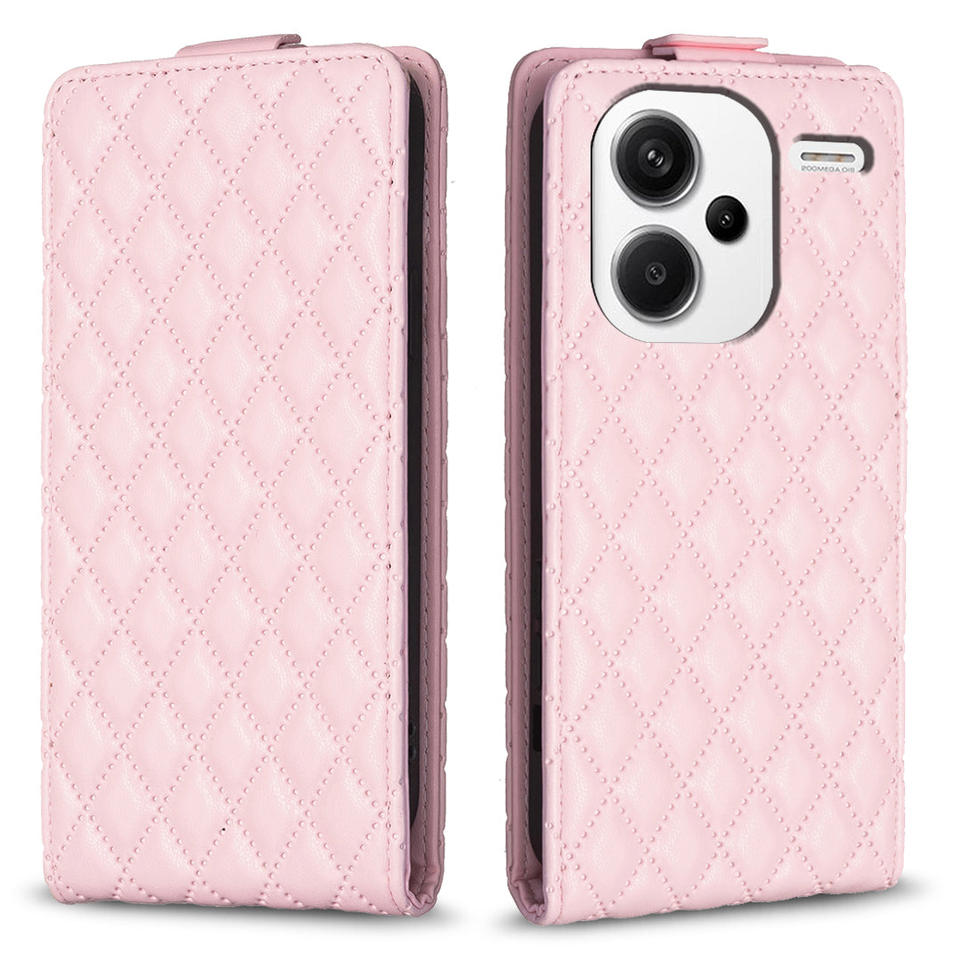 BF30 For Xiaomi Redmi Note 13 Pro+ 5G Case Vertical Flip Phone Cover with Card Slots - Pink