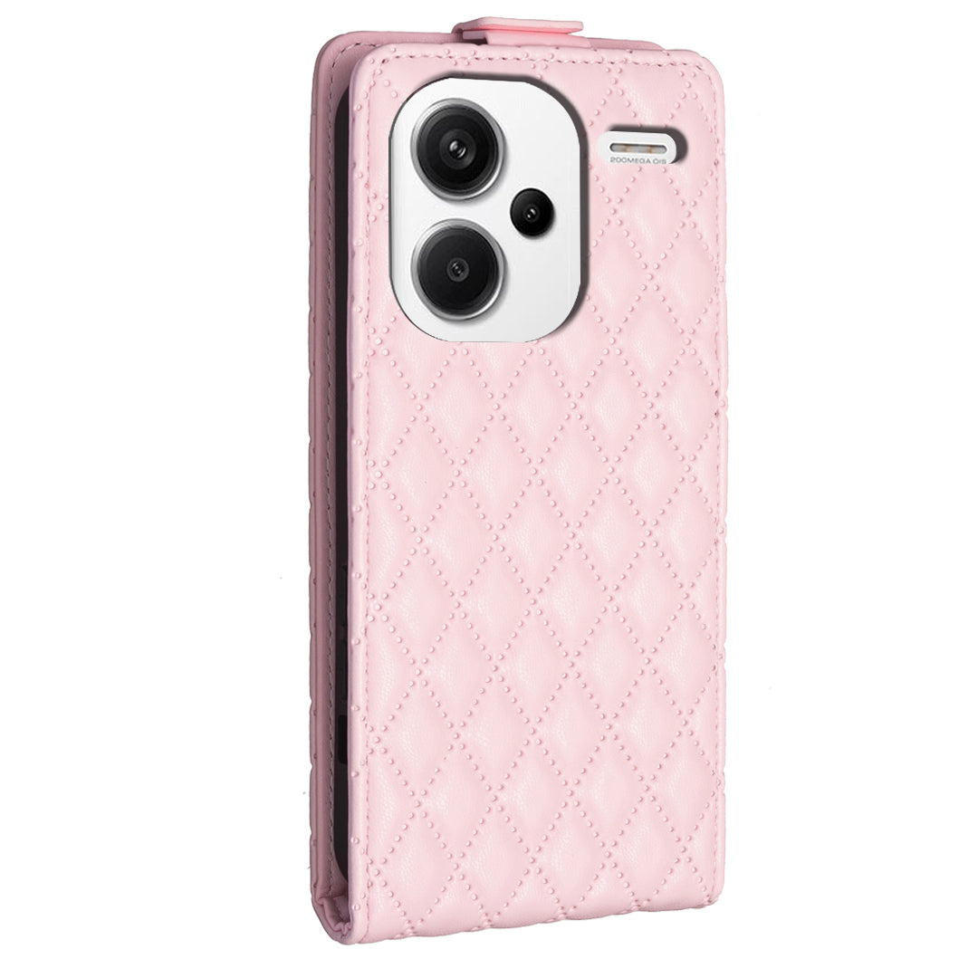 BF30 For Xiaomi Redmi Note 13 Pro+ 5G Case Vertical Flip Phone Cover with Card Slots - Pink