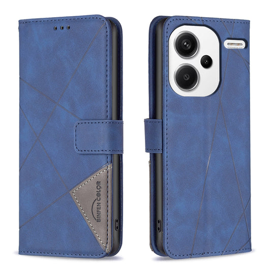 BINFEN COLOR BF05 For Xiaomi Redmi Note 13 Pro+ 5G Phone Case PU Leather Magnetic Protect Cover - Blue
