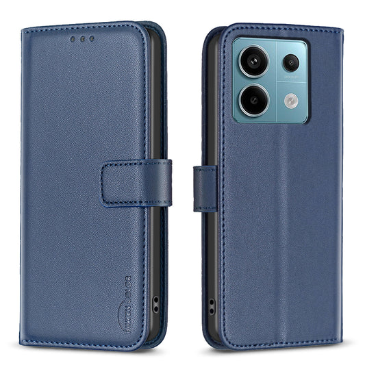 BINFEN COLOR BF17 For Xiaomi Redmi Note 13 Pro 5G / Poco X6 5G Case Wallet Phone Leather Cover - Blue
