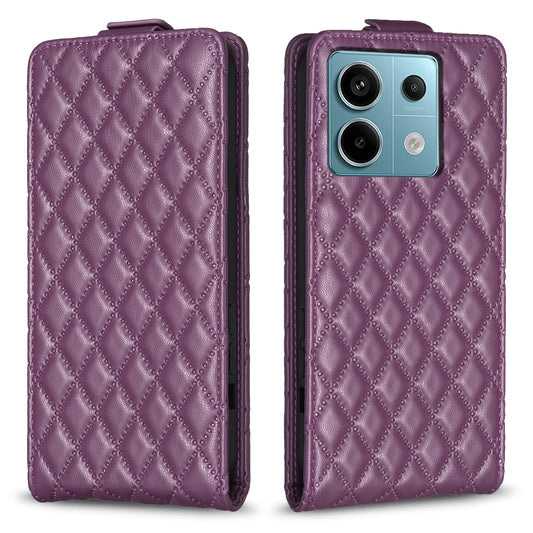 BF30 For Xiaomi Redmi Note 13 Pro 5G / Poco X6 5G Card Holder Phone Leather Case Vertical Flip - Dark Purple