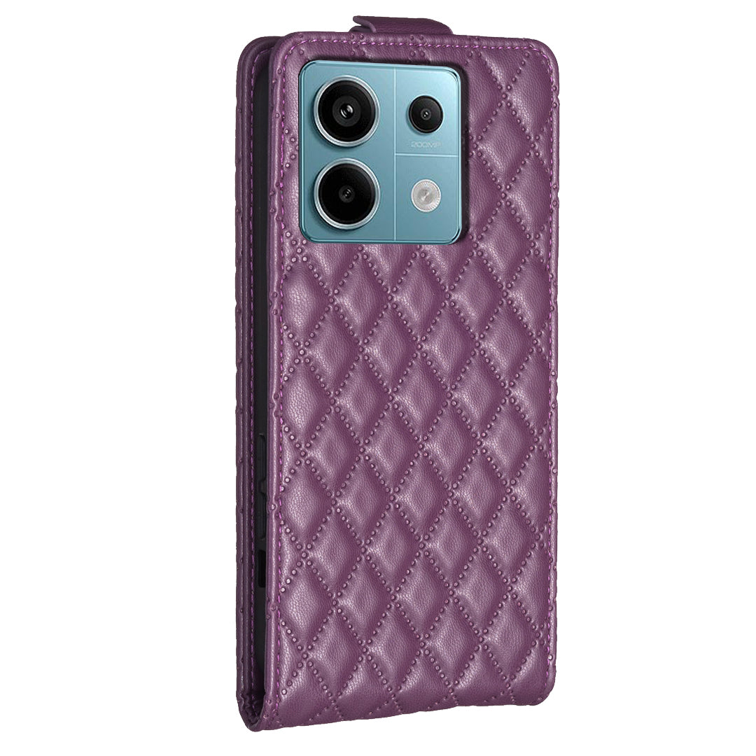 BF30 For Xiaomi Redmi Note 13 Pro 5G / Poco X6 5G Card Holder Phone Leather Case Vertical Flip - Dark Purple