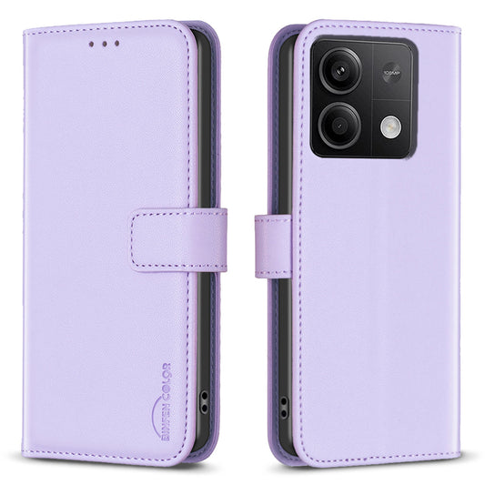 BINFEN COLOR BF17 For Xiaomi Redmi Note 13 5G Case PU Leather Phone Cover Wallet - Purple