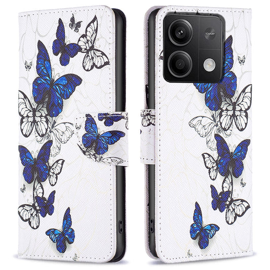 For Xiaomi Redmi Note 13 5G Phone Case Pattern Printing Wallet Leather Cover - Butterflies