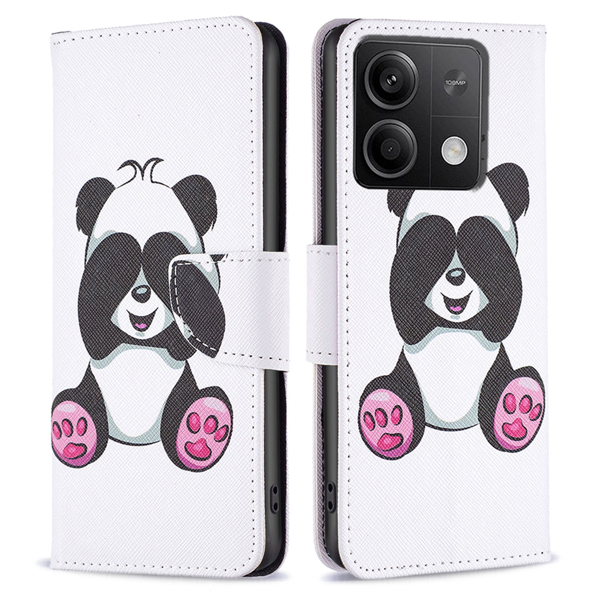 For Xiaomi Redmi Note 13 5G Phone Case Pattern Printing Wallet Leather Cover - Panda