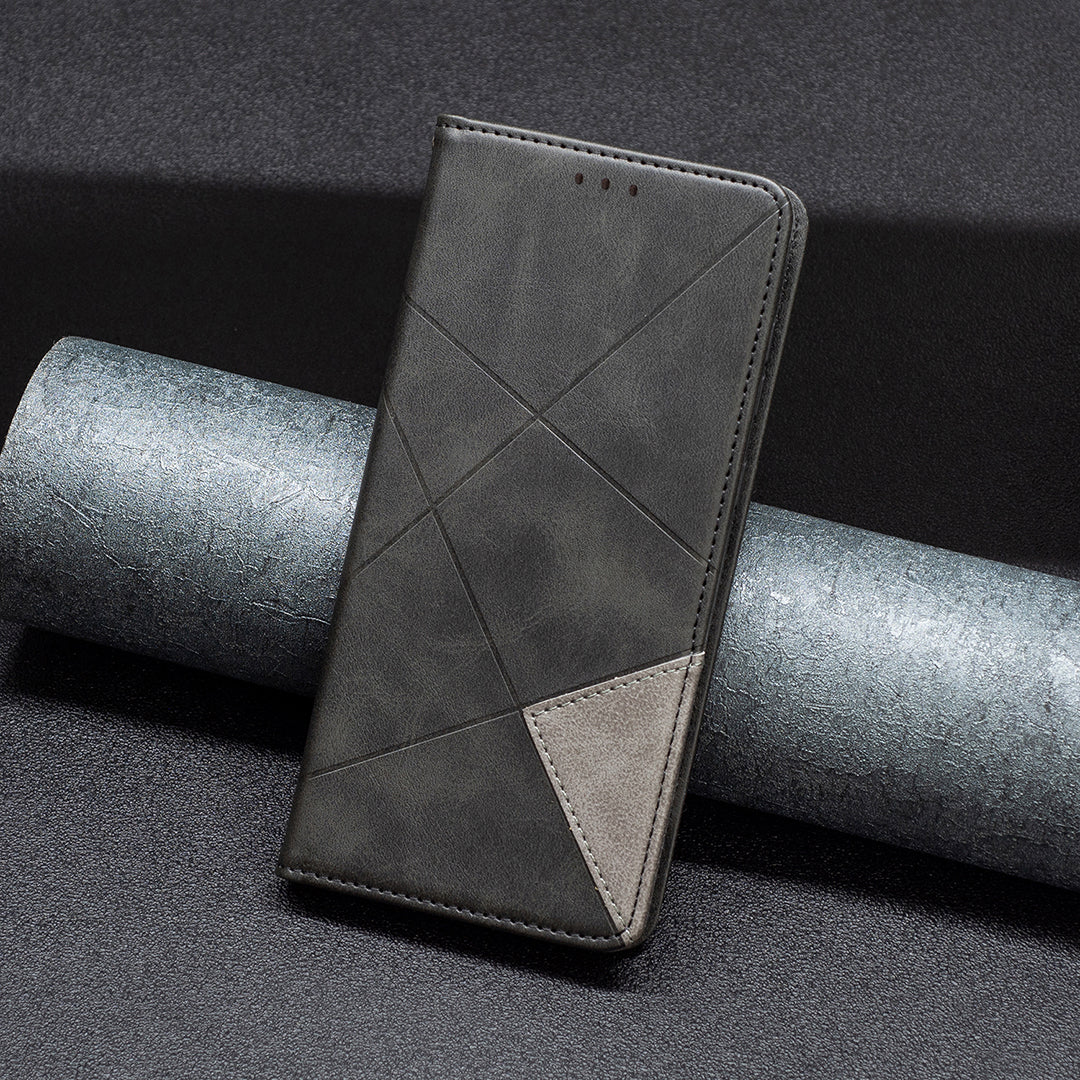 For Xiaomi Redmi Note 13 5G PU Leather Phone Case 2 Card Holders Magnetic Closure - Black