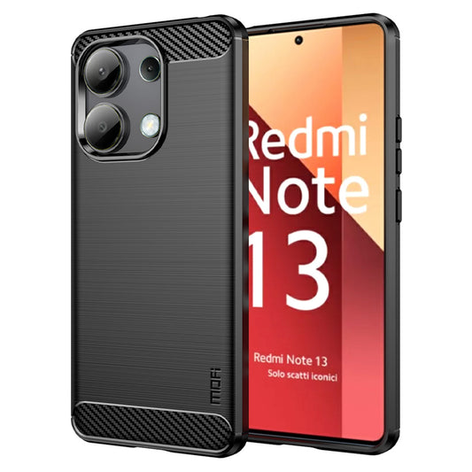 MOFI JK TPU Series-1 For Xiaomi Redmi Note 13 4G TPU Phone Case Carbon Fiber Texture - Black