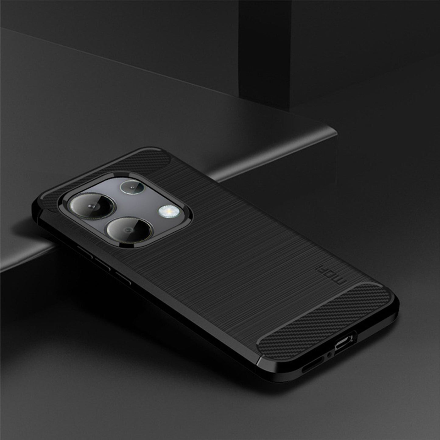 MOFI JK TPU Series-1 For Xiaomi Redmi Note 13 4G TPU Phone Case Carbon Fiber Texture - Black