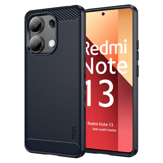 MOFI JK TPU Series-1 For Xiaomi Redmi Note 13 4G TPU Phone Case Carbon Fiber Texture - Blue