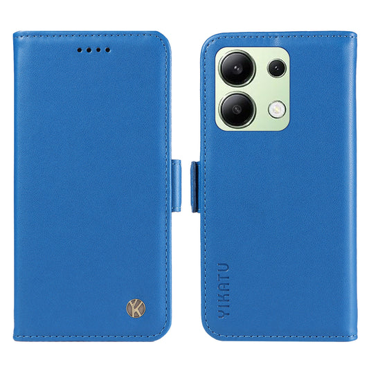 YIKATU YK-003 For Xiaomi Redmi Note 13 4G Leather Wallet Case Side Magnetic Clasp - Sky Blue
