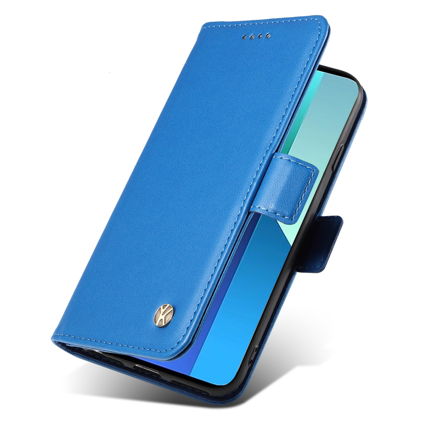 YIKATU YK-003 For Xiaomi Redmi Note 13 4G Leather Wallet Case Side Magnetic Clasp - Sky Blue