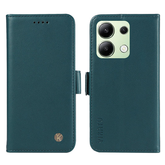 YIKATU YK-003 For Xiaomi Redmi Note 13 4G Leather Wallet Case Side Magnetic Clasp - Green