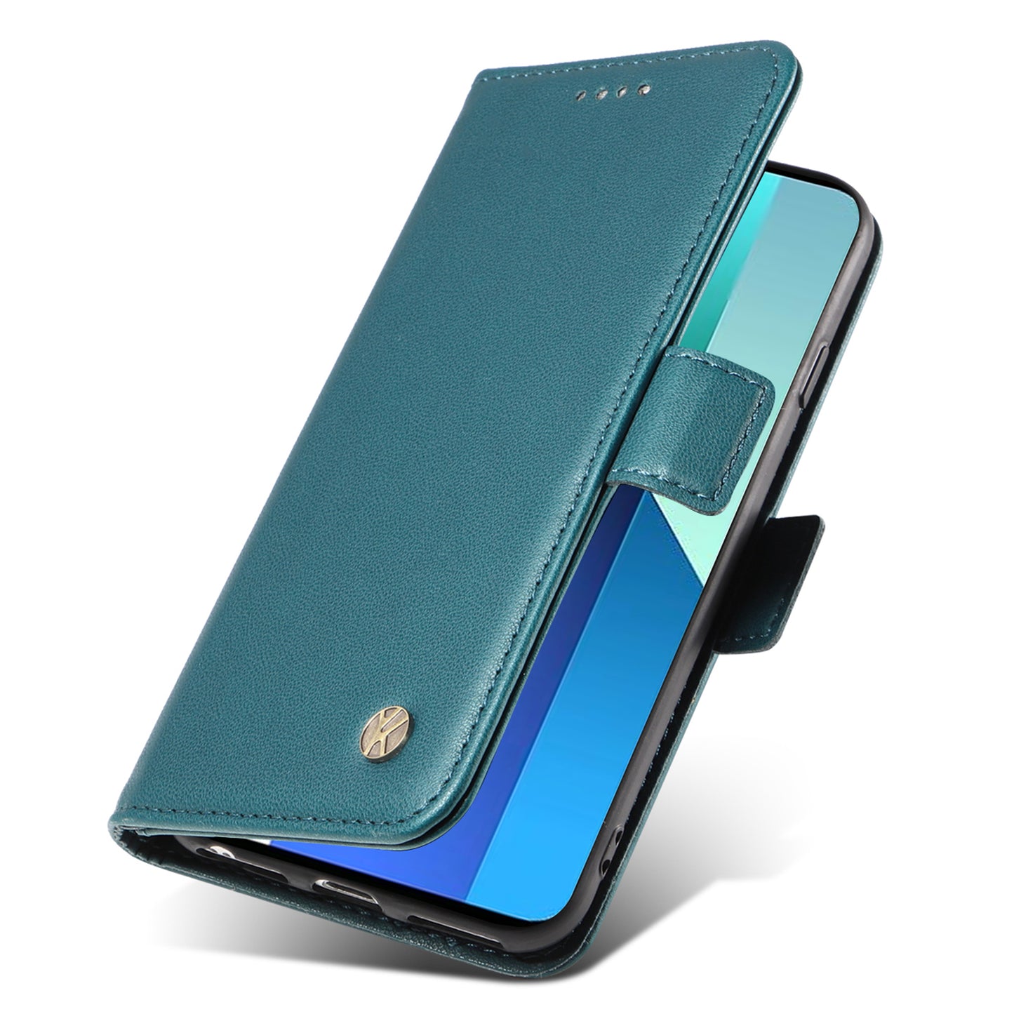 YIKATU YK-003 For Xiaomi Redmi Note 13 4G Leather Wallet Case Side Magnetic Clasp - Green