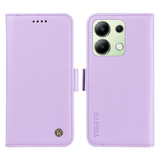 YIKATU YK-003 For Xiaomi Redmi Note 13 4G Leather Wallet Case Side Magnetic Clasp - Light Purple