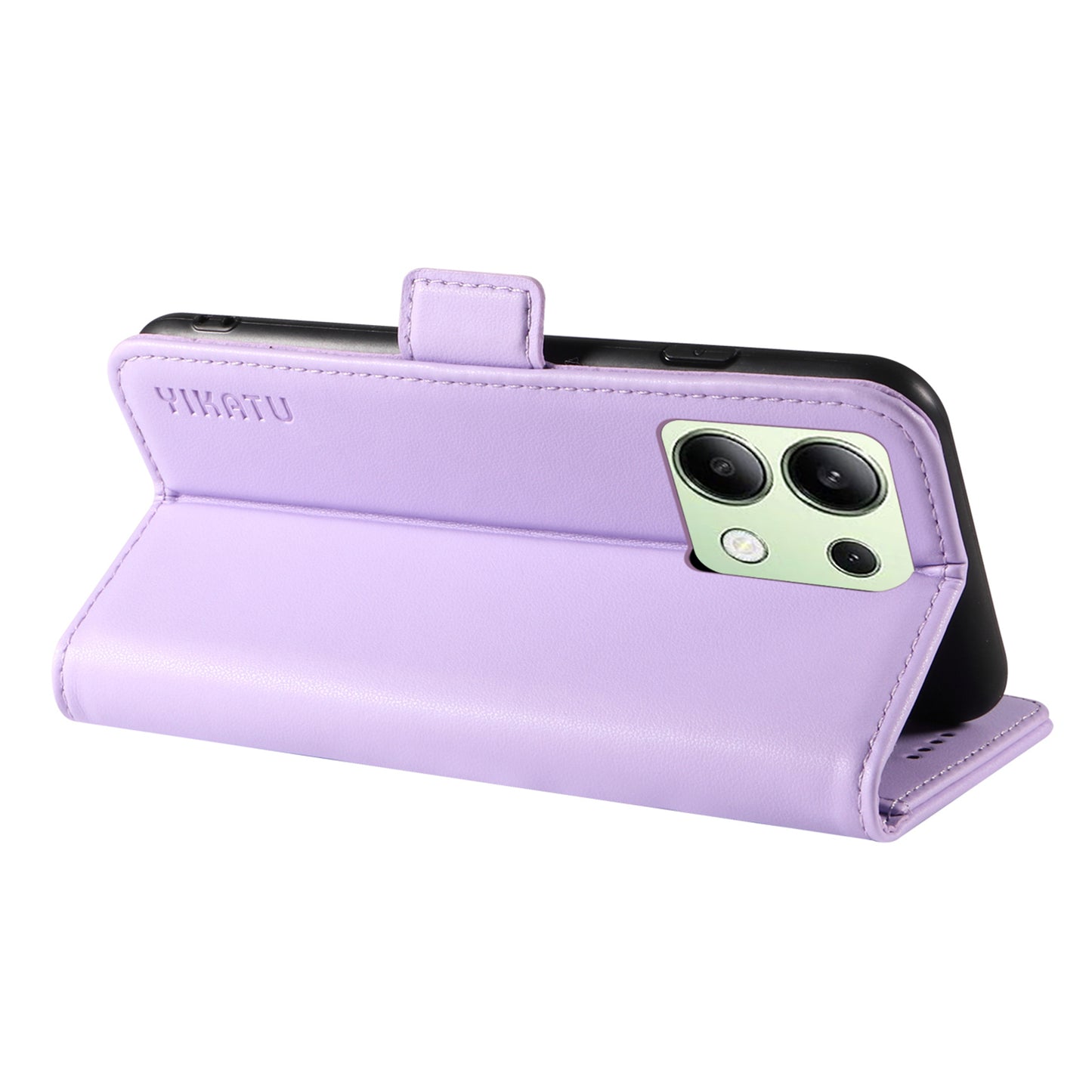 YIKATU YK-003 For Xiaomi Redmi Note 13 4G Leather Wallet Case Side Magnetic Clasp - Light Purple