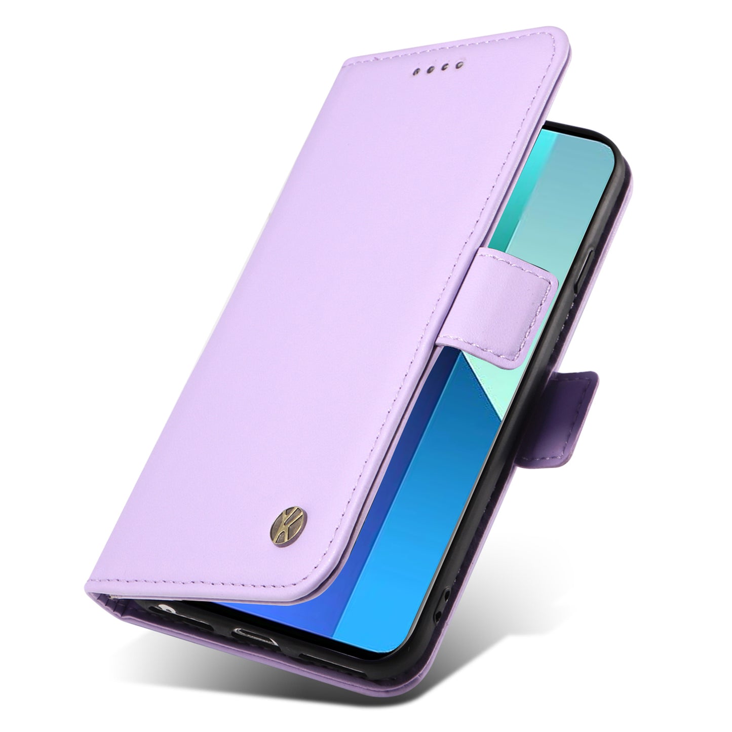YIKATU YK-003 For Xiaomi Redmi Note 13 4G Leather Wallet Case Side Magnetic Clasp - Light Purple