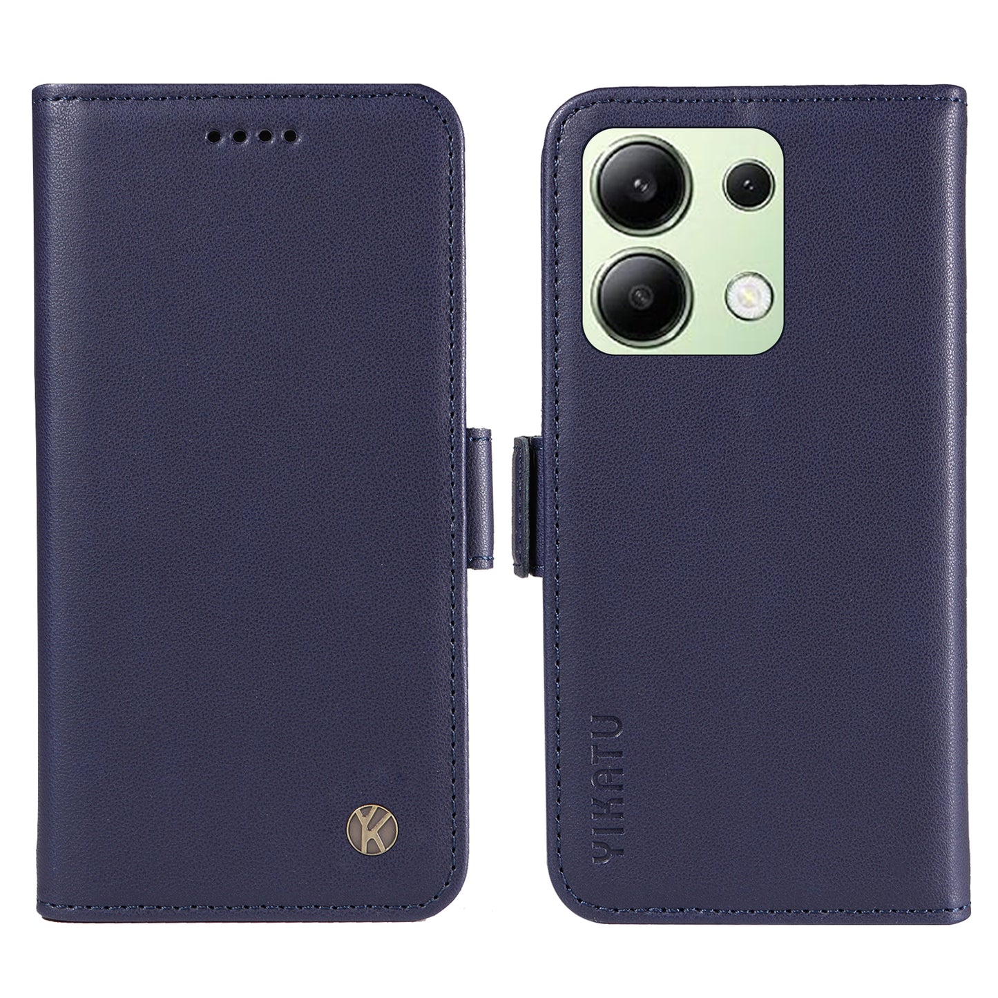 YIKATU YK-003 For Xiaomi Redmi Note 13 4G Leather Wallet Case Side Magnetic Clasp - Sapphire