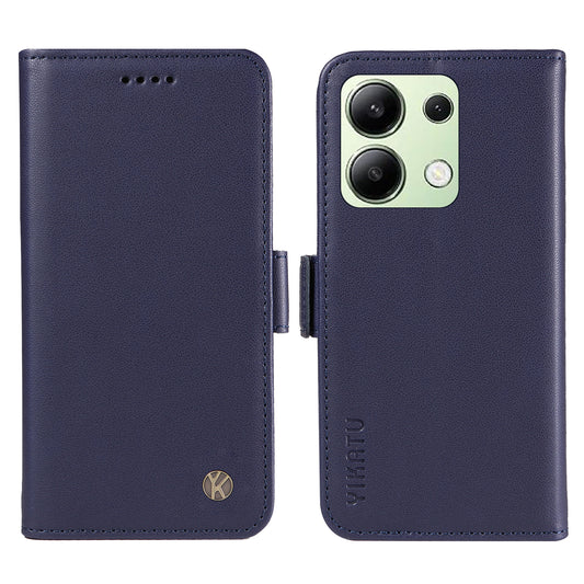 YIKATU YK-003 For Xiaomi Redmi Note 13 4G Leather Wallet Case Side Magnetic Clasp - Sapphire
