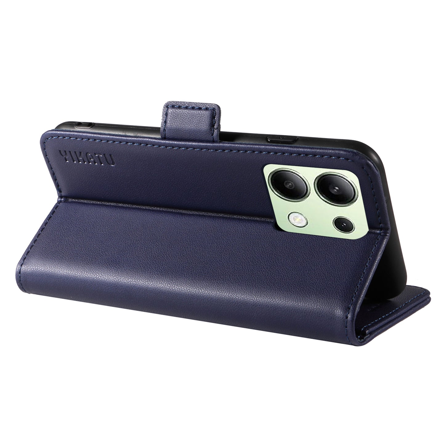 YIKATU YK-003 For Xiaomi Redmi Note 13 4G Leather Wallet Case Side Magnetic Clasp - Sapphire