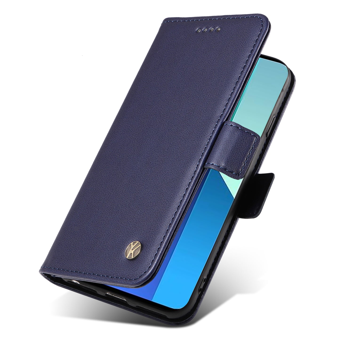 YIKATU YK-003 For Xiaomi Redmi Note 13 4G Leather Wallet Case Side Magnetic Clasp - Sapphire