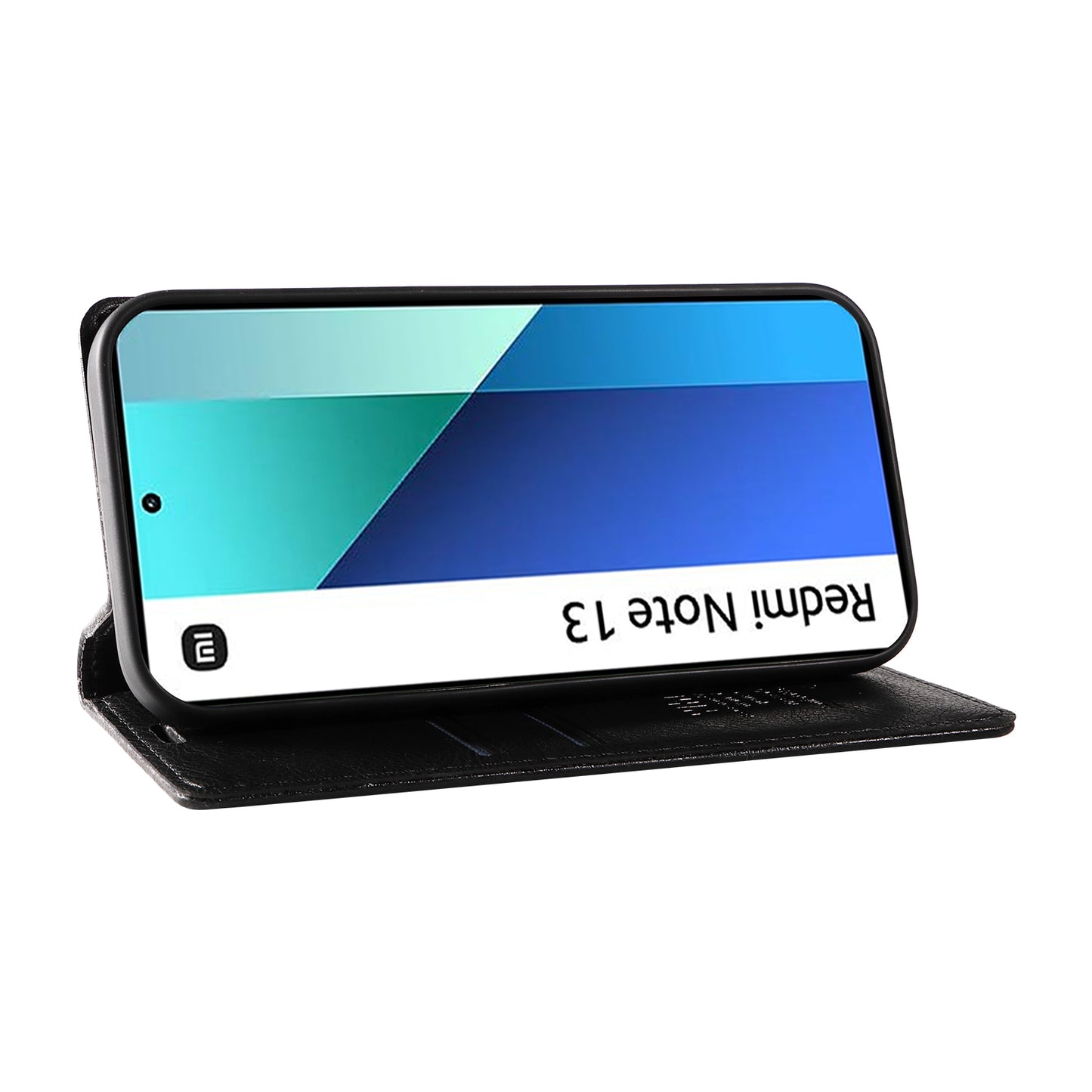 YIKATU YK-006 For Xiaomi Redmi Note 13 4G Leather Case Magnetic Closing Litchi Texture - Black