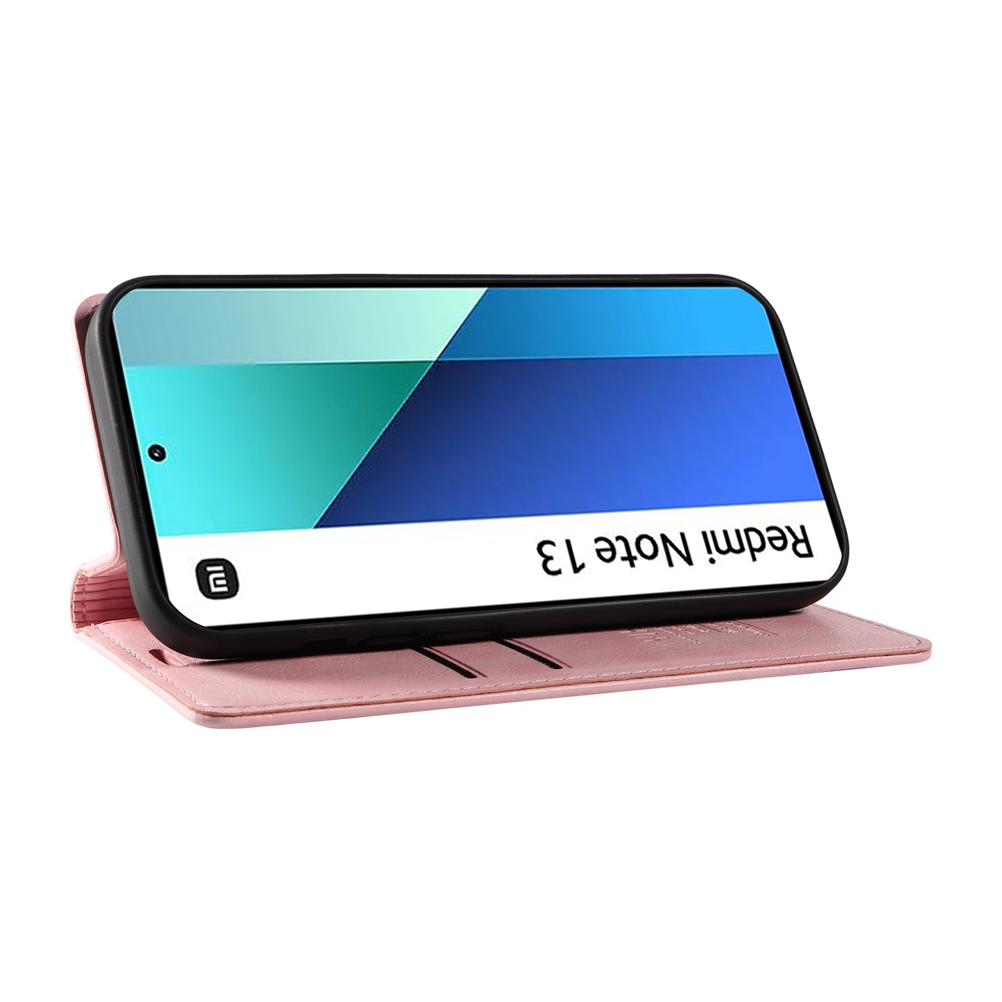 YIKATU YK-006 For Xiaomi Redmi Note 13 4G Leather Case Magnetic Closing Litchi Texture - Pink