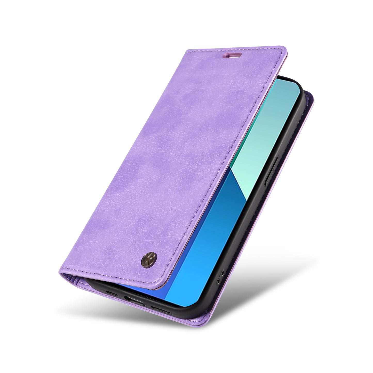 YIKATU YK-006 For Xiaomi Redmi Note 13 4G Leather Case Magnetic Closing Litchi Texture - Purple