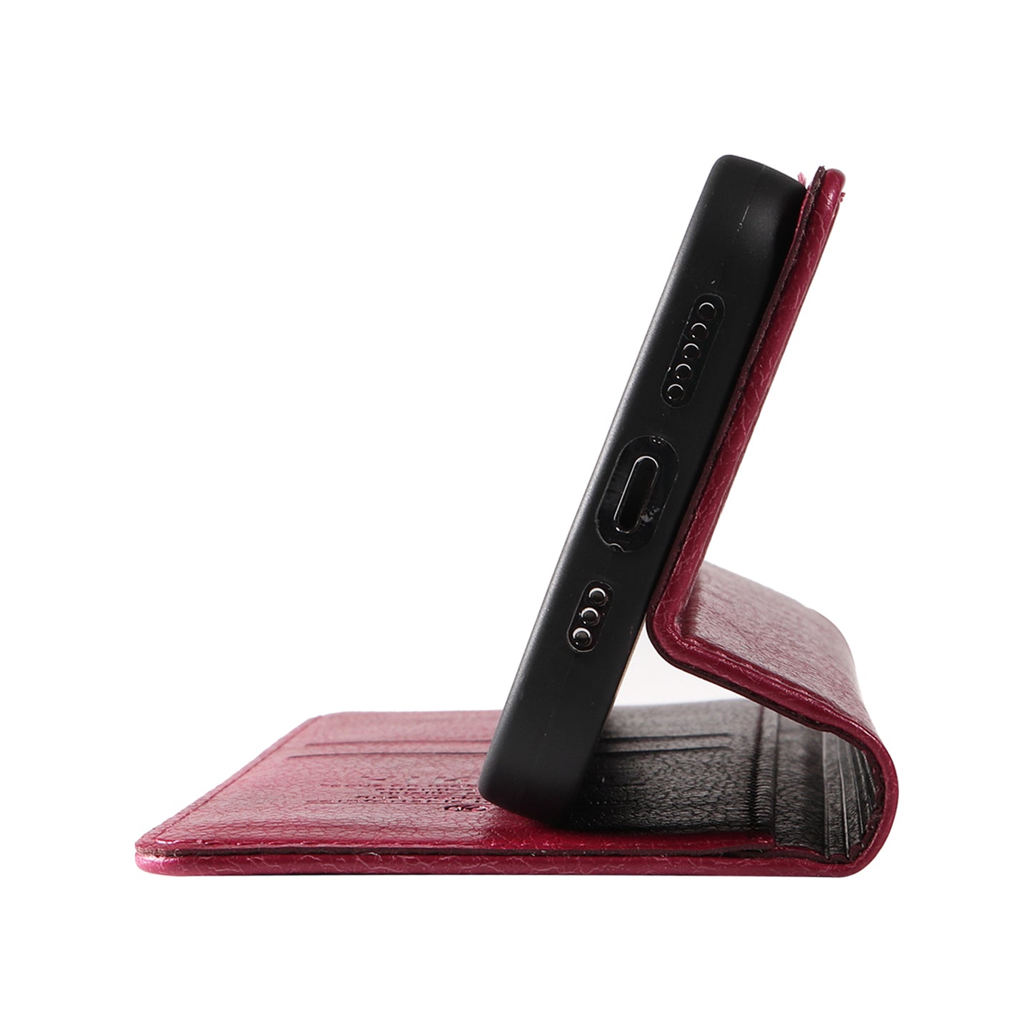 YIKATU YK-006 For Xiaomi Redmi Note 13 4G Leather Case Magnetic Closing Litchi Texture - Wine Red