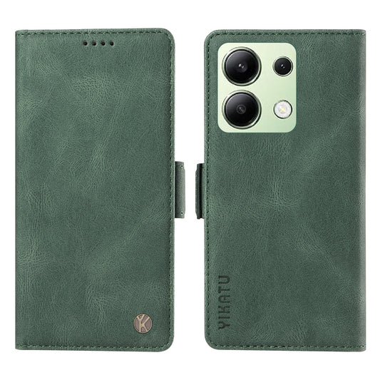YIKATU YK-005 For Xiaomi Redmi Note 13 4G Wallet Cover Skin-touch Leather Phone Case - Green